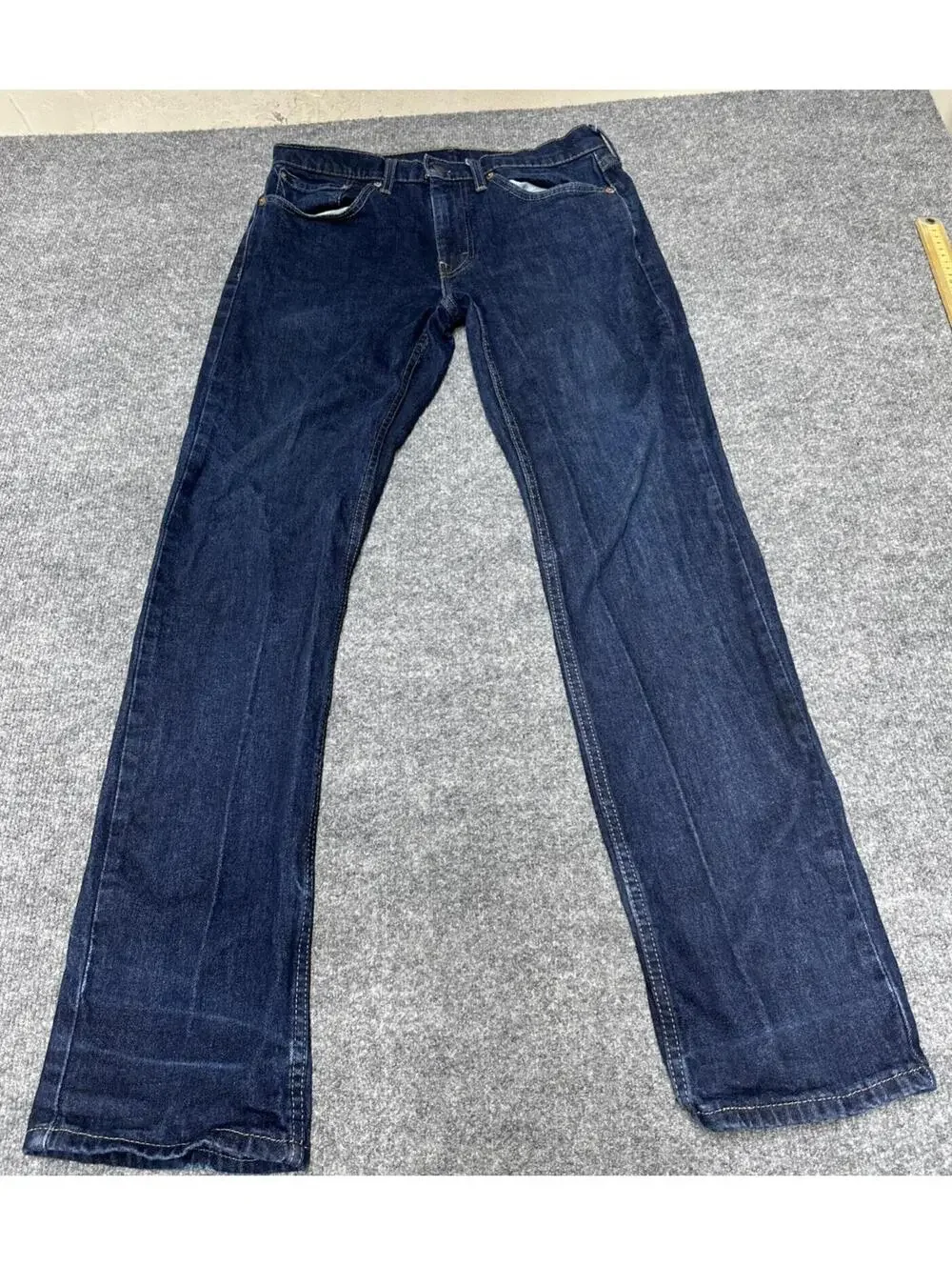 Levis 514 Jeans Mens 32 X 32 Blue Dark Wash Straight Leg 100% Cotton Denim